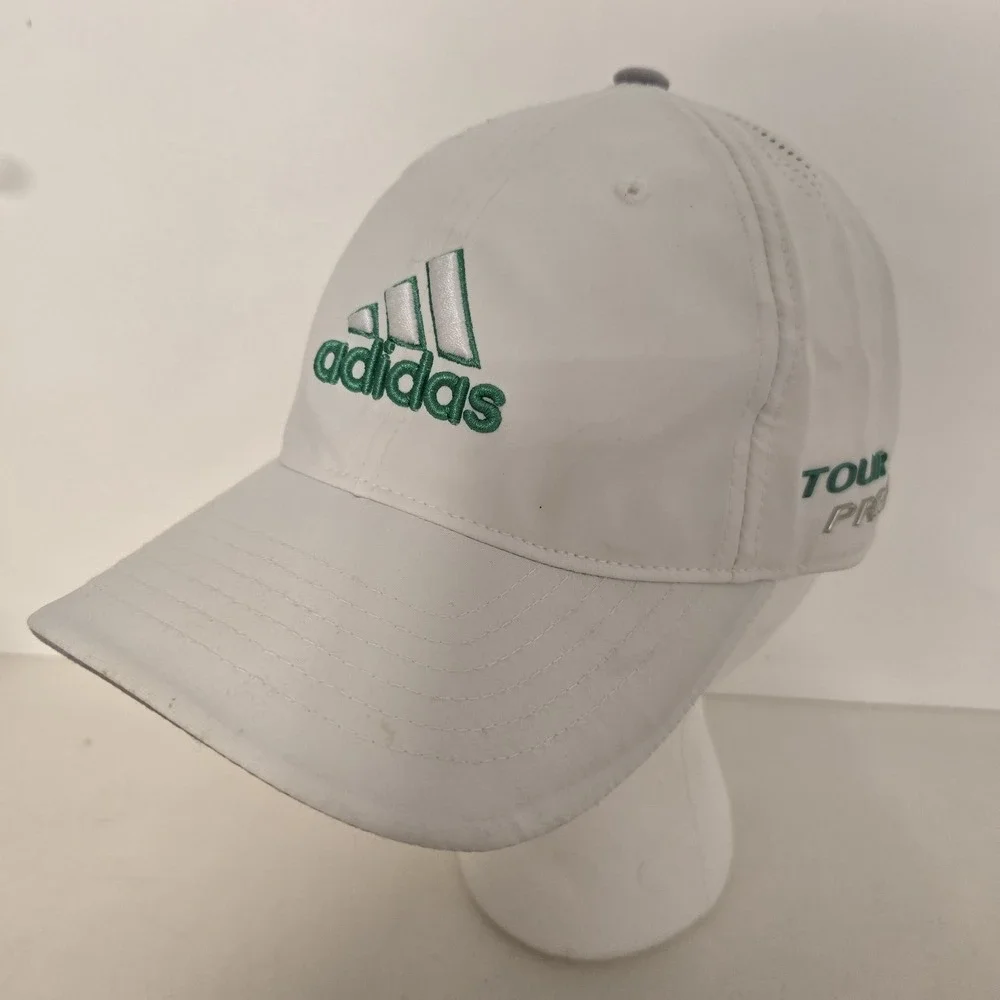 Adidas TaylorMade Mens Flex Fit Tour Preferred Fitted Hat Cap S/M White Golf